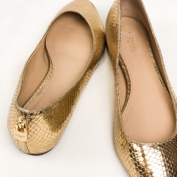 Michael Kors Gold Ballet Flats - Picture 2 of 3